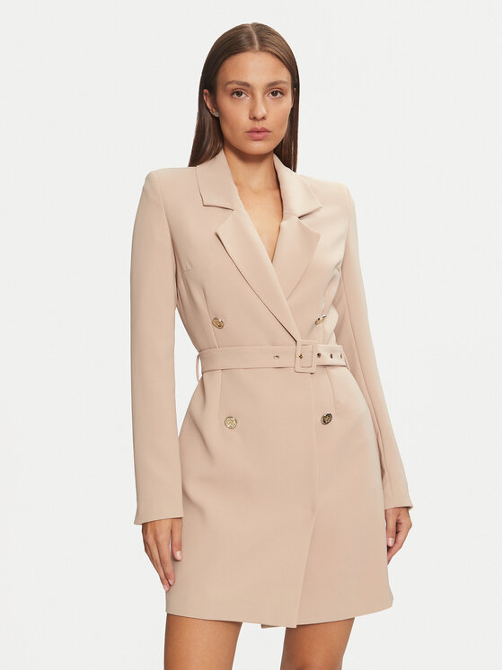 Guess Guess Коктейлна рокля Leonie W4BK46 WGLO2 Бежов Regular Fit