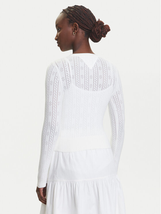 Tommy Jeans Tommy Jeans Кардиган Pointelle DW0DW20966 Білий Regular Fit