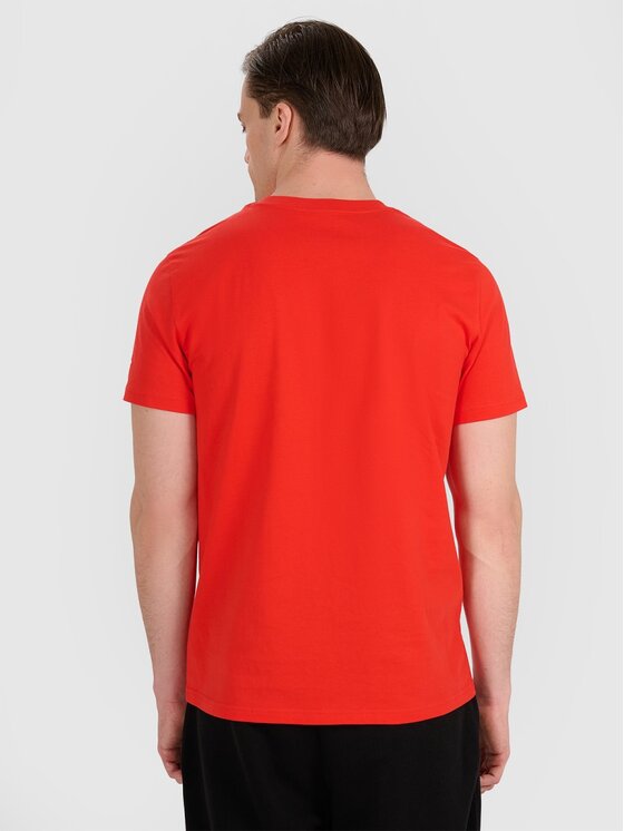 4F 4F T-Shirt 4FRAW25TTSHM3236-62S Κόκκινο Regular Fit