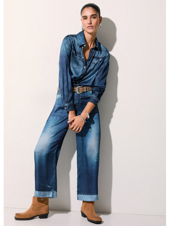 Liu Jo Liu Jo Pantaloni di tessuto UA6236T376A79042 Celeste Regular Fit