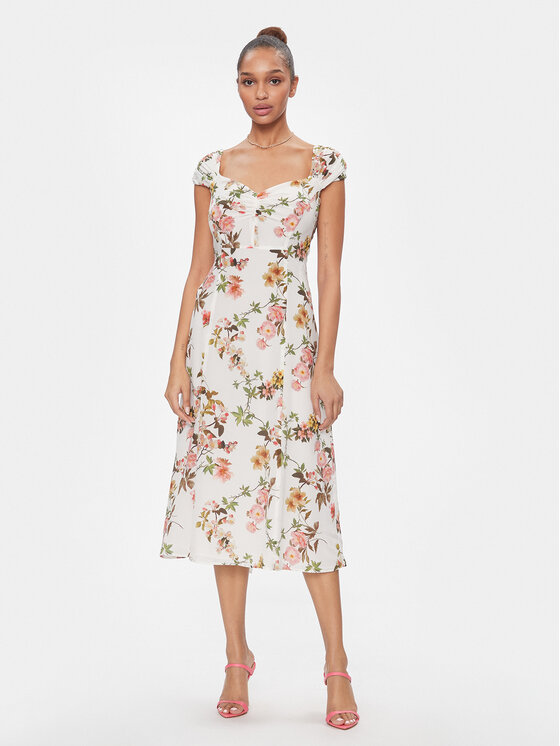 Luisa Spagnoli Luisa Spagnoli Poletna obleka Passionale 540698 Bela Regular Fit