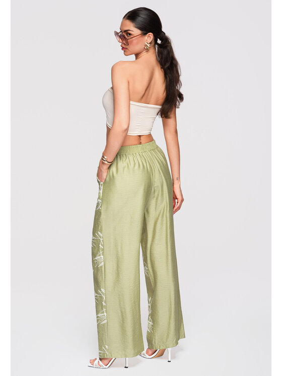 Ombre Ombre Spodnie materiałowe OW-PA-E0005 Zielony Relaxed Fit