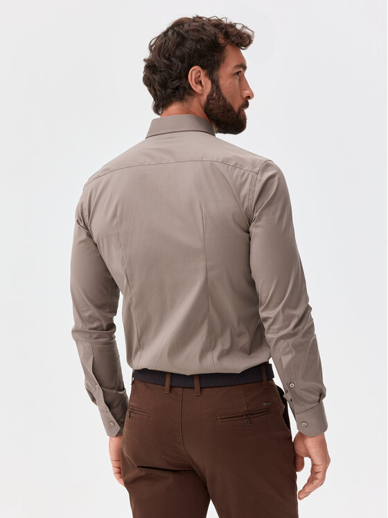 Evenemen Evenemen Koszula Punto G. Riva Caffee Beżowy Slim Fit