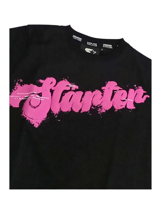 Starter Starter T-Shirt q-bab-69502 Czarny Regular Fit