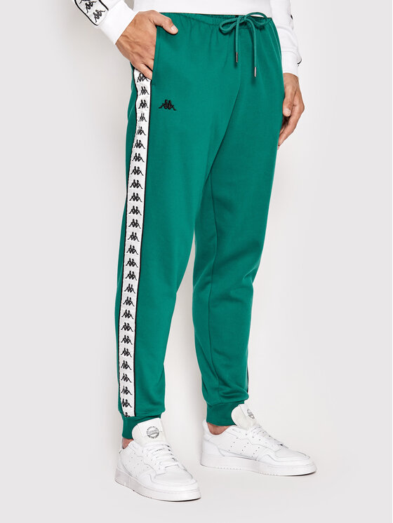 Kappa Kappa Spodnji del trenirke 311037 Zelena Regular Fit