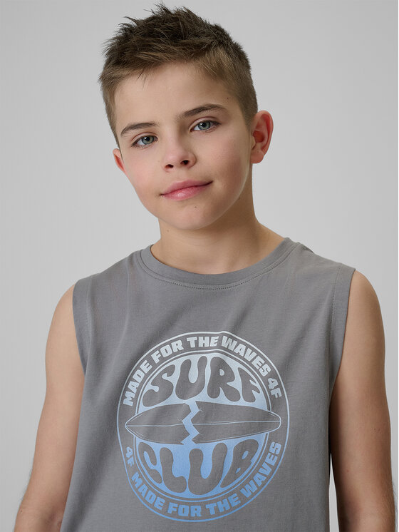4F 4F T-Shirt WAVE RIDERS CLUB Szary Loose Fit