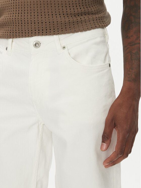 Lindbergh Lindbergh Szorty jeansowe 30-550002WHI Biały Regular Fit