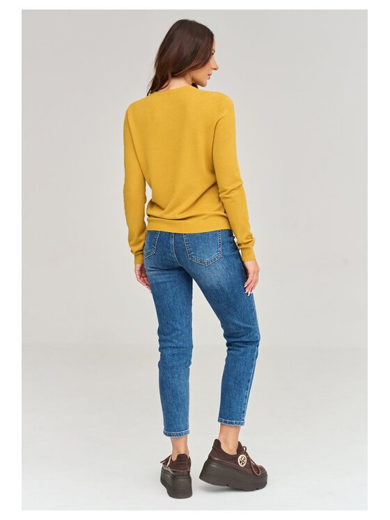 Makadamia Makadamia Sweter C105 Żółty Loose Fit