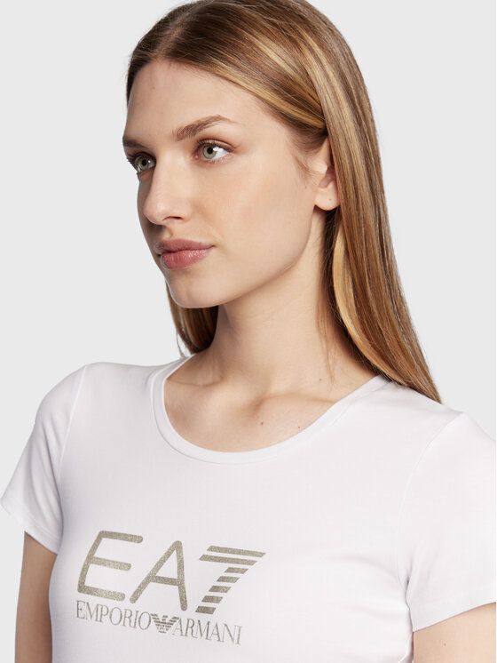 EA7 Emporio Armani EA7 Emporio Armani T-shirt 8NTT66 TJFKZ 0101 Bijela Slim Fit