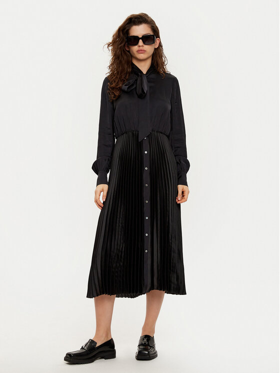 KARL LAGERFELD KARL LAGERFELD Φόρεμα πουκάμισο A1W13020 Μαύρο Regular Fit
