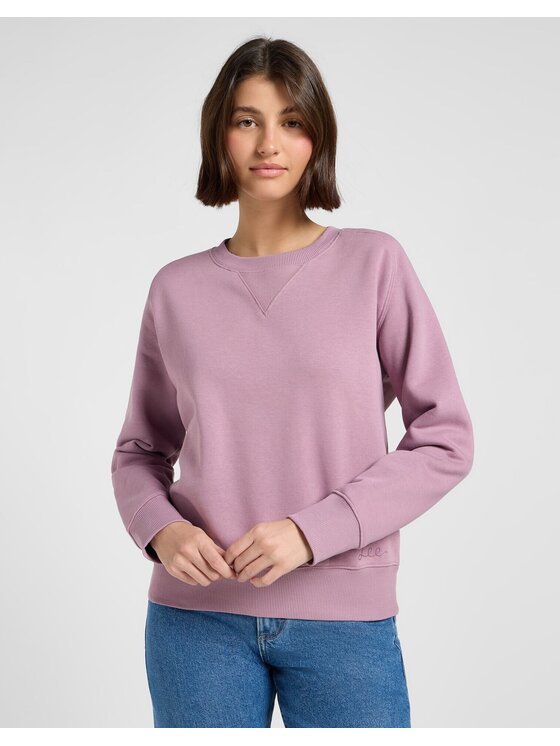 Lee Lee Bluza RAGLAN CREW SWS Różowy Relaxed Fit