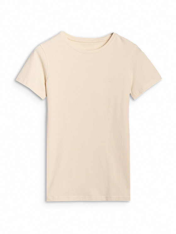 4F 4F T-Shirt NOS Beżowy Slim Fit
