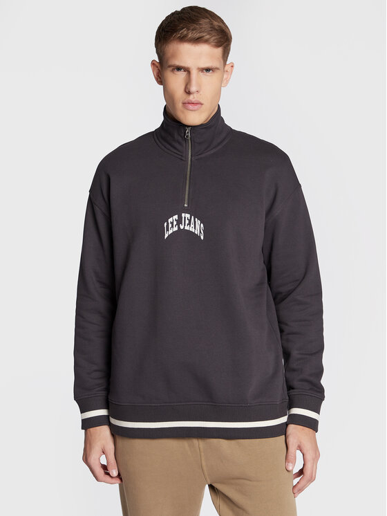 Lee Lee Bluză Half Zip Seasonal L84FRYON 112322631 Negru Relaxed Fit