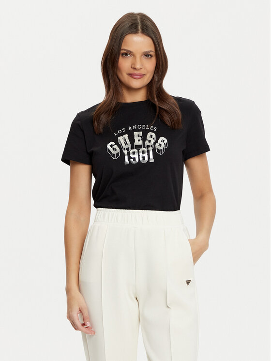 Guess Guess Tricou V5RI06 I3Z14 Negru Regular Fit