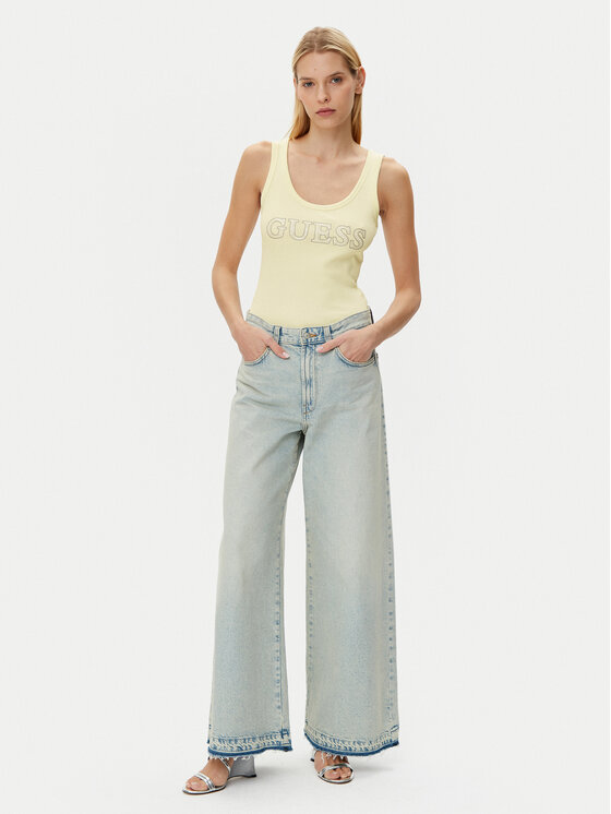 Guess Guess Top W5GP29 KA0H1 Galben Regular Fit