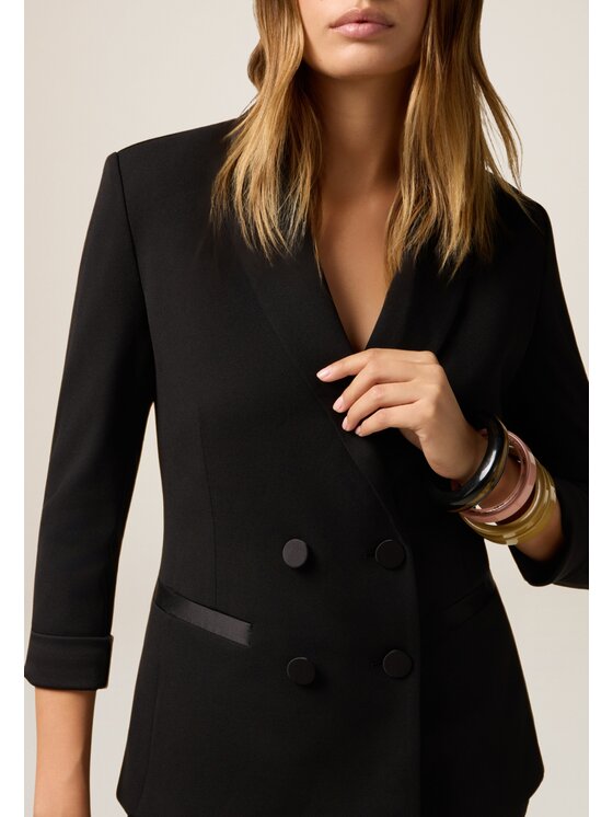 Oltre Oltre Giacca di transizione Q782R004561N033 Nero Slim Fit