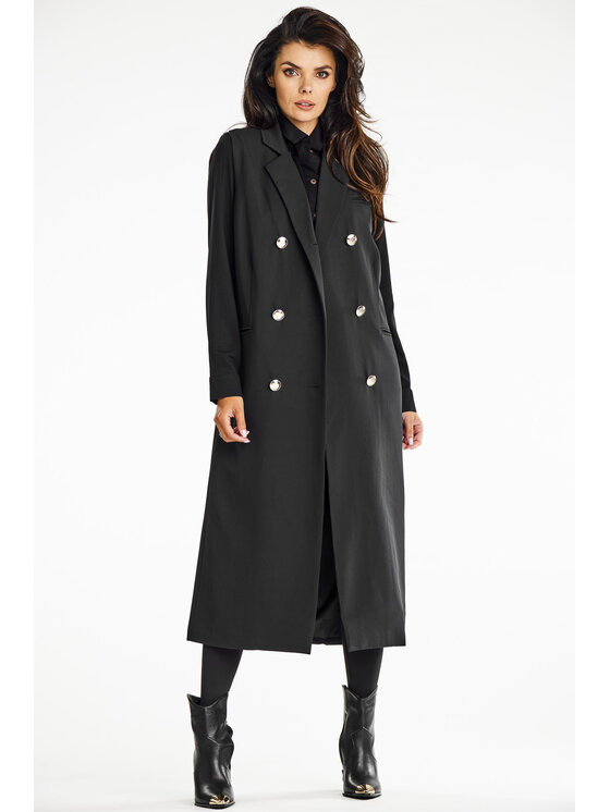 Awama Awama Kamizelka A664 Czarny Basic Fit