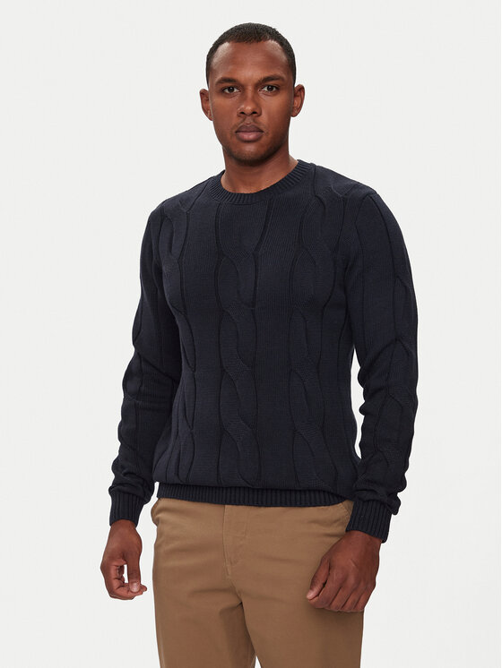 Lindbergh Lindbergh Džemper 30-805015 Tamnoplava Relaxed Fit