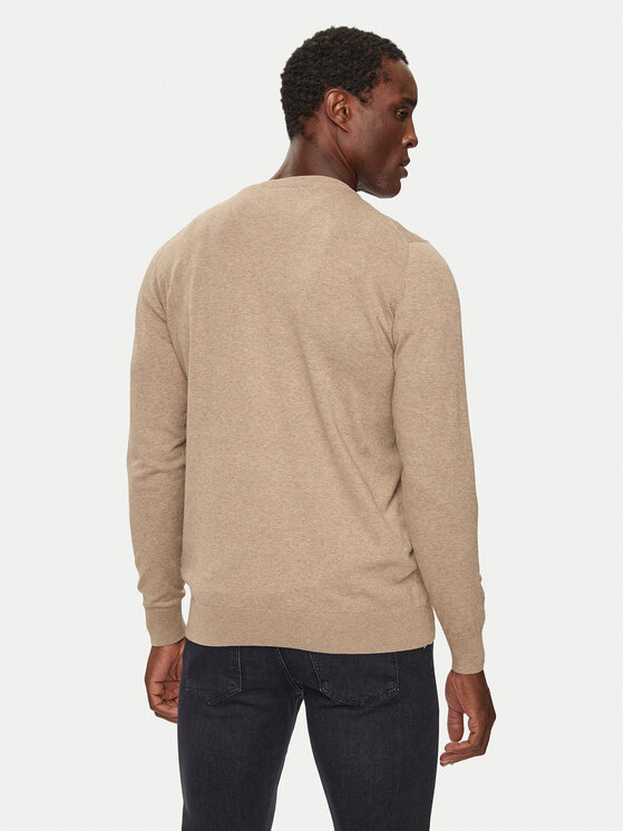 INDICODE INDICODE Sweter Wildman 35-697 Beżowy Regular Fit