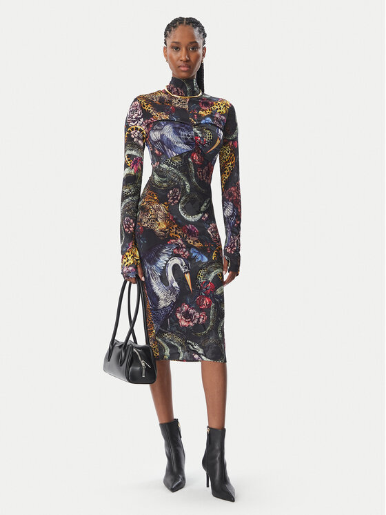 Just Cavalli Just Cavalli Коктейлна рокля 81PAO942 JS566 Цветен Slim Fit
