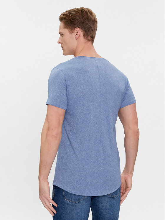 Tommy Jeans Tommy Jeans T-Shirt Tjm Slim Jaspe V Neck DM0DM09587 Modrá Slim Fit