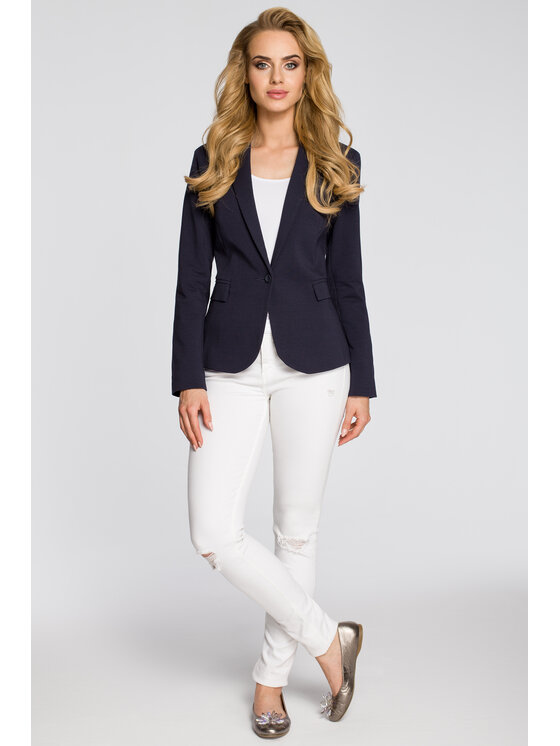 Made of Emotion Made of Emotion Marynarka M243 Granatowy Casual Fit
