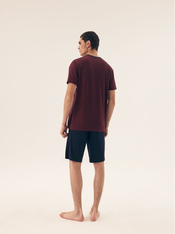 Henderson Henderson Piżama 42633 Bordowy Regular Fit