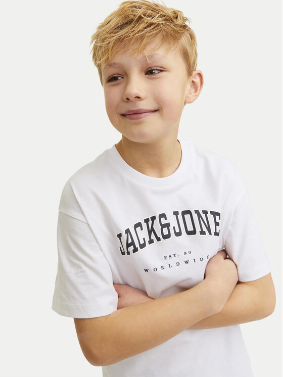 Jack&Jones Junior Jack&Jones Junior T-krekls Caleb 12258924 Balts Relaxed Fit