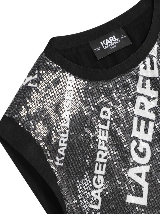 Karl Lagerfeld Kids Karl Lagerfeld Kids Elegantiška suknelė Z12242 S Juoda Regular Fit