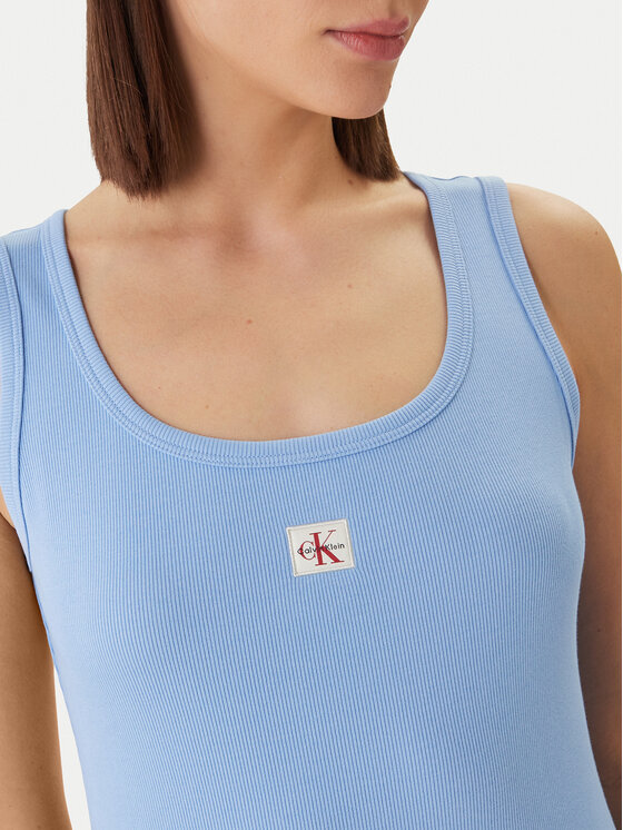 Calvin Klein Jeans Calvin Klein Jeans Φόρεμα καθημερινό Baby Rib LV047F257G Γαλάζιο Slim Fit