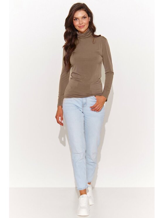 Numinou Numinou Bluzka NU460 Brązowy Classic Fit