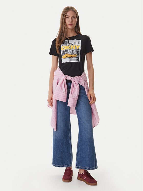 DKNY DKNY T-krekls DJ6T1749 Melns Regular Fit