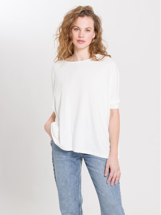 Cross Jeans Cross Jeans T-Shirt 55925-028 Beżowy Oversize