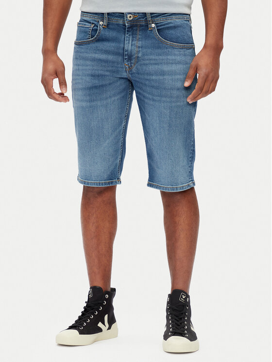Pepe Jeans Pepe Jeans Džínové šortky Cash PM801081 Modrá Straight Fit