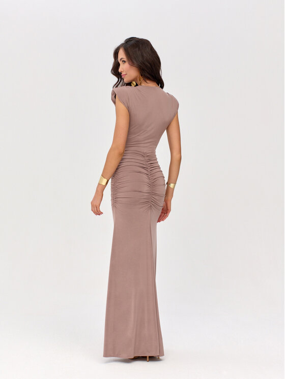Roco Fashion Roco Fashion Večerné šaty Noelia Hnedá Slim Fit