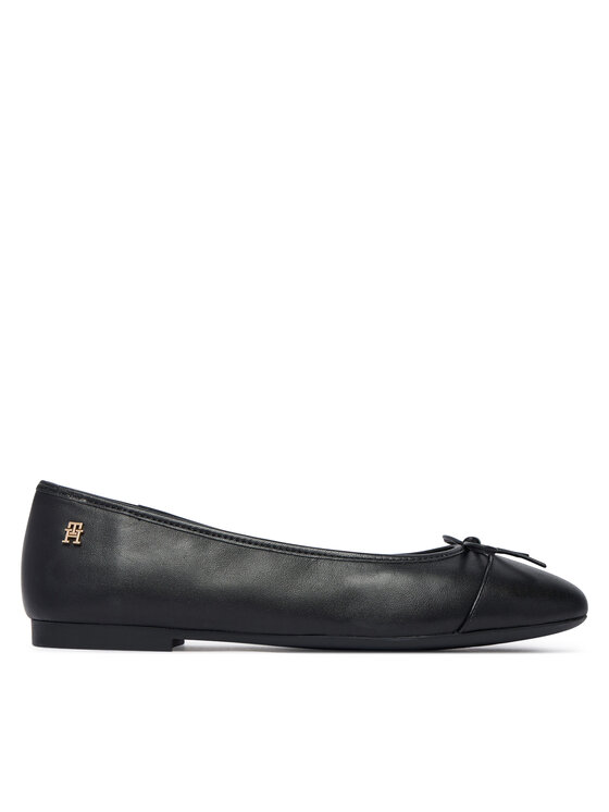 Tommy Hilfiger Tommy Hilfiger Baleríny Hilfiger Smooth Lthr Ballet FW0FW09241 Čierna