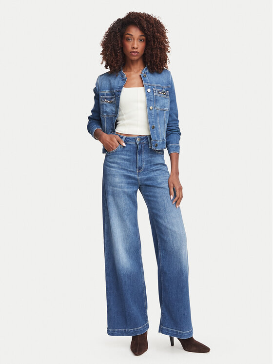 Guess Guess Τζιν μπουφάν W6YN03 D1341 Μπλε Regular Fit