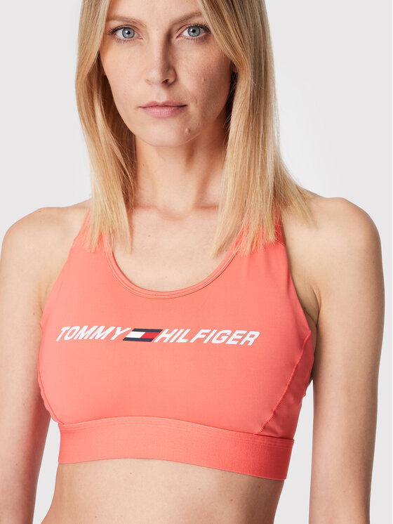 Tommy Hilfiger Tommy Hilfiger Biustonosz sportowy Mid Intensity Graphic S10S100970 Różowy