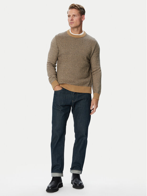 Calvin Klein Calvin Klein Sweter LV04LH310G Brązowy Regular Fit