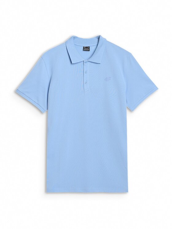4F 4F Polo 4FWSS26TPTSM0948-34S Niebieski Regular Fit