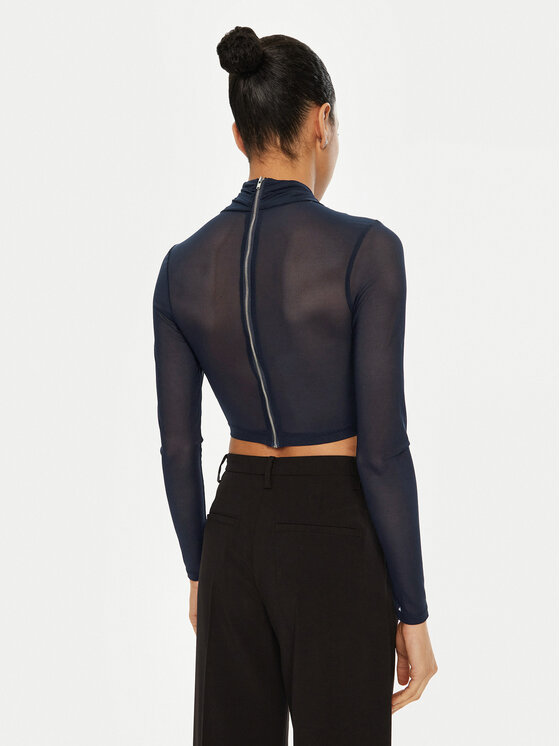 Bardot Bardot Bluzka 55001TB2 Granatowy Slim Fit