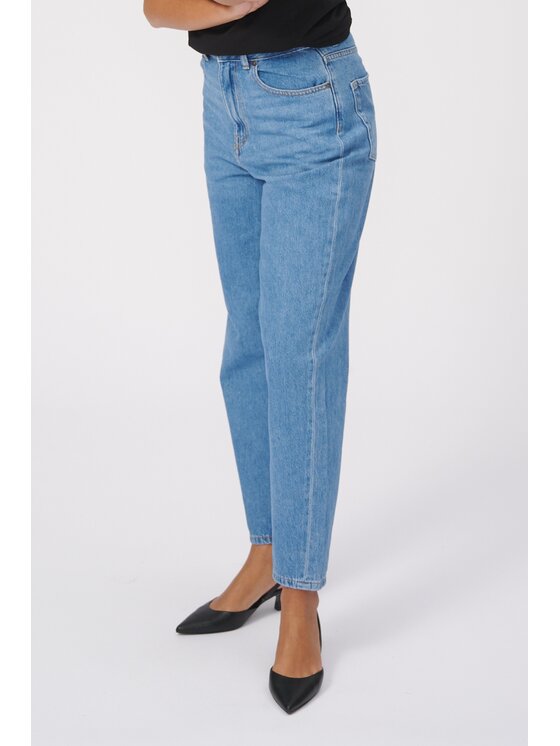 TeeShoppen TeeShoppen Jeansy Oryginalne dżinsy Mom Performance Niebieski Boyfriend Fit