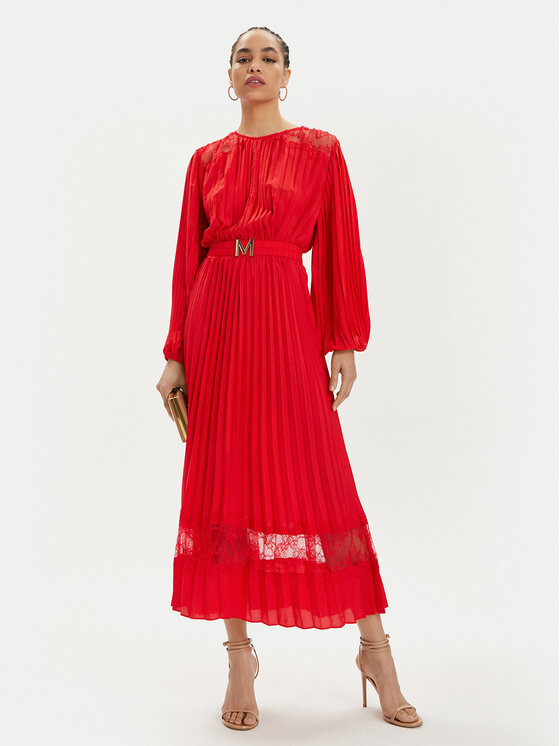 LOLA CASADEMUNT LOLA CASADEMUNT Sukienka koktajlowa MS2416006 Czerwony Regular Fit