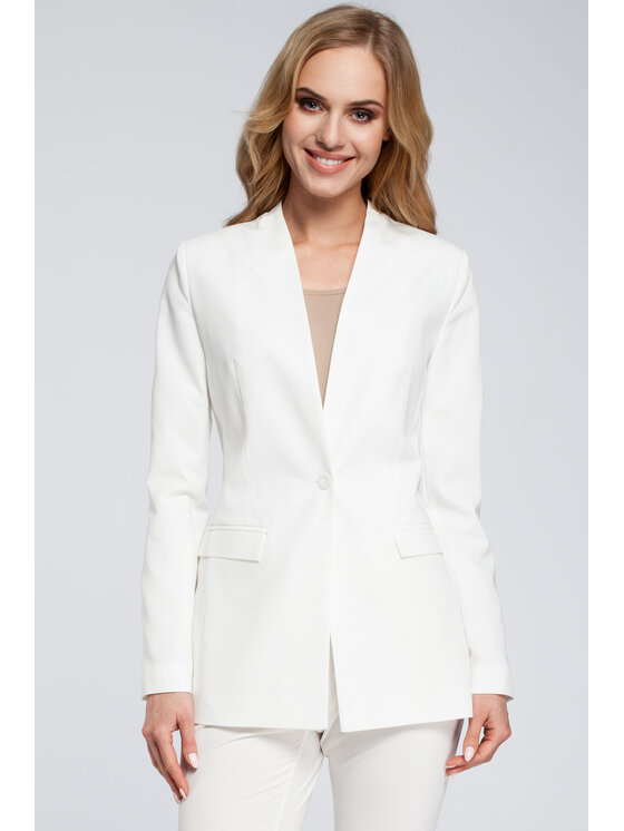 Made of Emotion Made of Emotion Marynarka M304 Biały Casual Fit