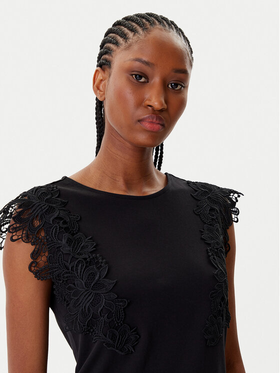 Morgan Morgan Bluză 252-DFLOWER Negru Regular Fit