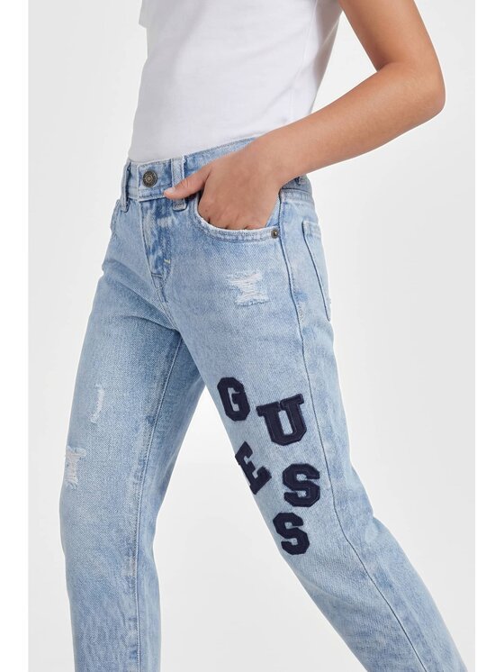 Guess Kids Guess Kids Kalhoty z materiálu 181539 Modrá Regular Fit
