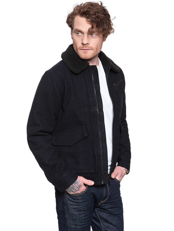 Lee Lee Giubbotto invernale 191J WOOL JACKET Nero Regular Fit