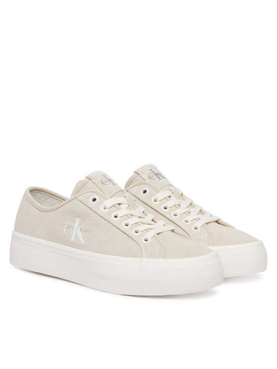 Calvin Klein Calvin Klein Tenisice Vulc Flatf Laceup Suede HW0HW03088 Bež