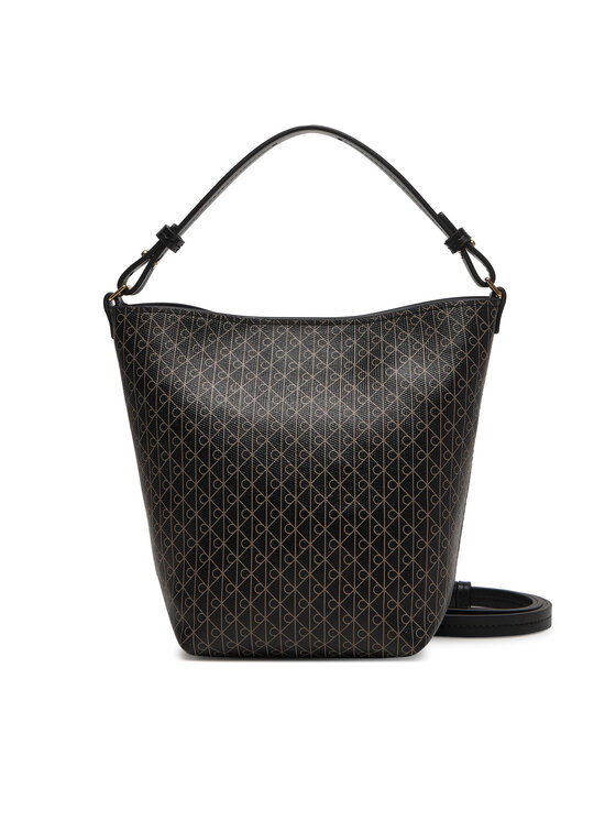 Calvin Klein Calvin Klein Ročna torba Emblem Aop Sm Bucket Crossbody LV04F3506G Črna