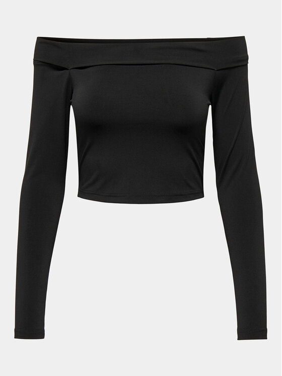 ONLY ONLY Bluzka 15302593 Czarny Slim Fit